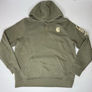 Carhartt Youth Large 12-14 Relaxed Fit Hoodie Green Pullover Sweatshirt
